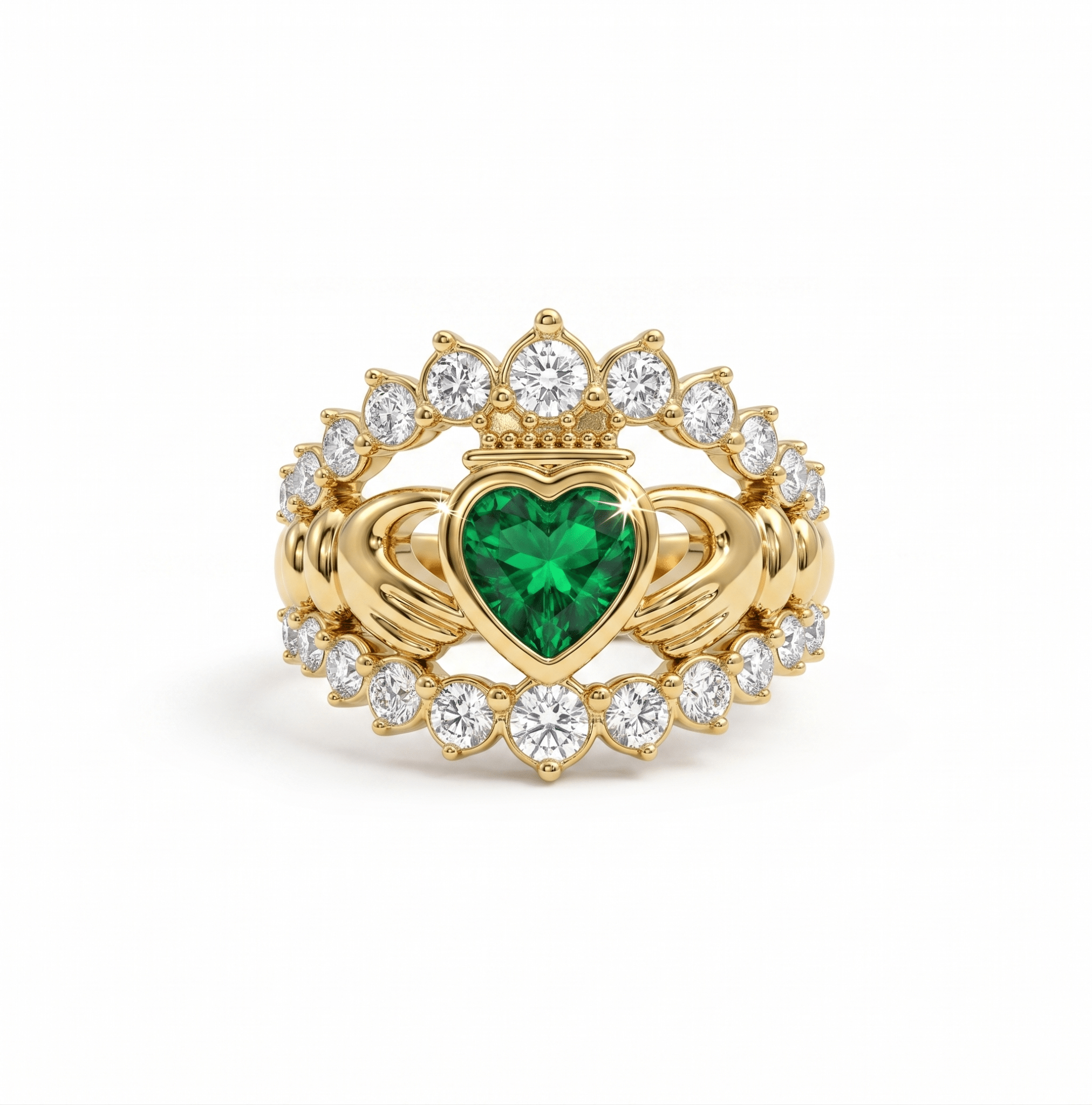 MEGAN FORTE CLARKE WIFED CLADDAGH RING best gold plated tarnish and water resistant piece by Irish Jewellery brand - Lynott Jewellery