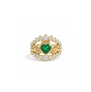 MEGAN FORTE CLARKE WIFED CLADDAGH RING best gold plated tarnish and water resistant piece by Irish Jewellery brand - Lynott Jewellery