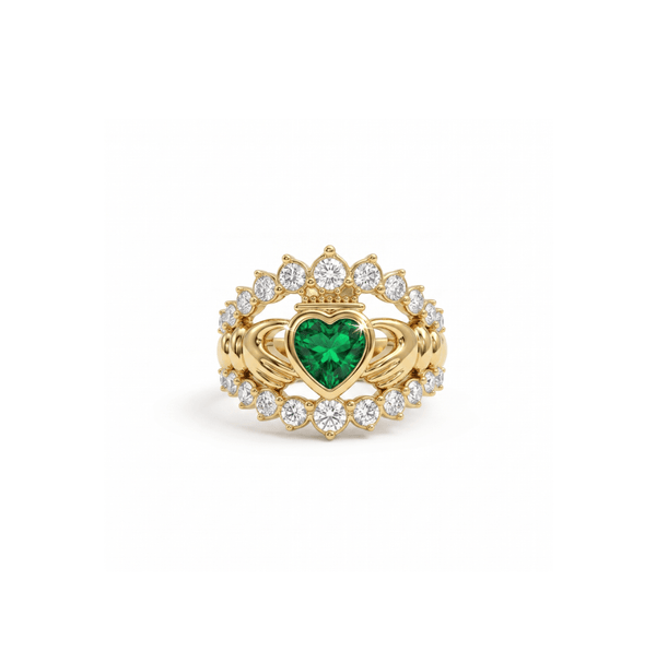 MEGAN FORTE CLARKE WIFED CLADDAGH RING best gold plated tarnish and water resistant piece by Irish Jewellery brand - Lynott Jewellery