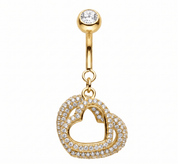 MEGAN FORTE CLARKE BABY HEART BELLY BAR best gold plated tarnish and water resistant piece by Irish Jewellery brand - Lynott Jewellery
