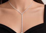 VIBES DROP DOWN TENNIS NECKLACE best gold plated tarnish and water resistant piece by Irish Jewellery brand - Lynott Jewellery