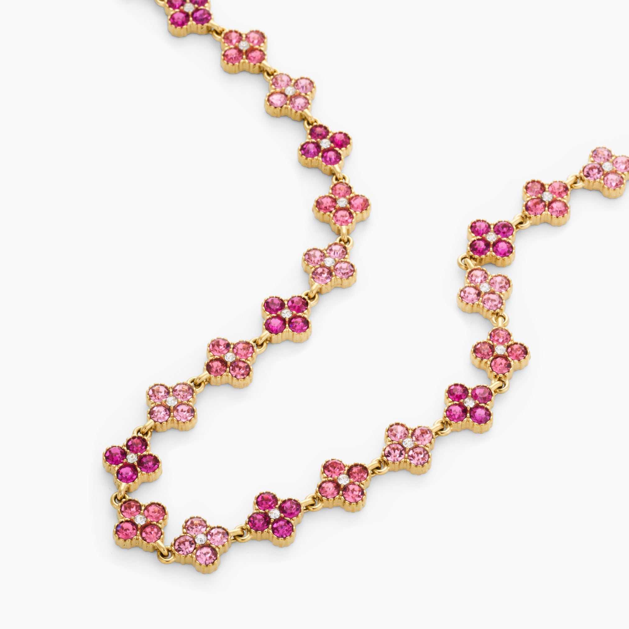 TOTAL GLAM NECKLACE PINK best gold plated tarnish and water resistant piece by Irish Jewellery brand - Lynott Jewellery