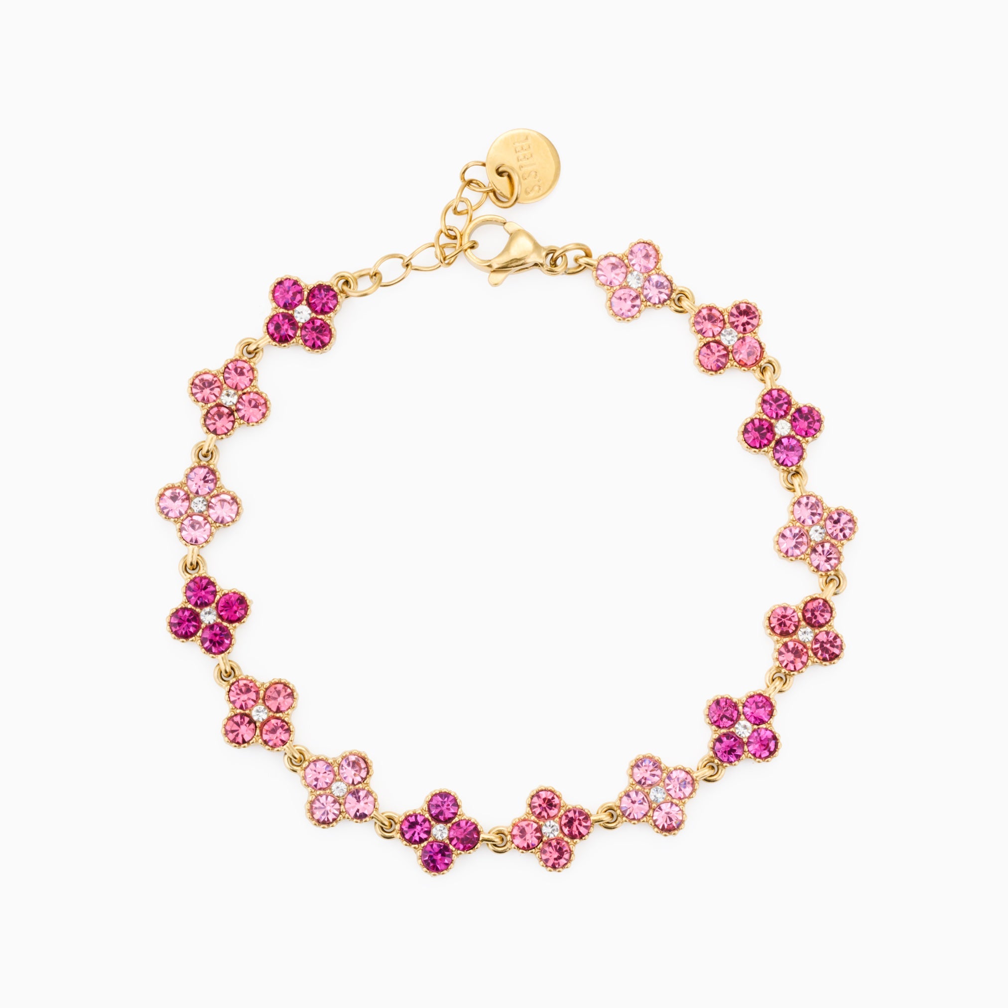 TOTAL GLAM BRACELET PINK best gold plated tarnish and water resistant piece by Irish Jewellery brand - Lynott Jewellery