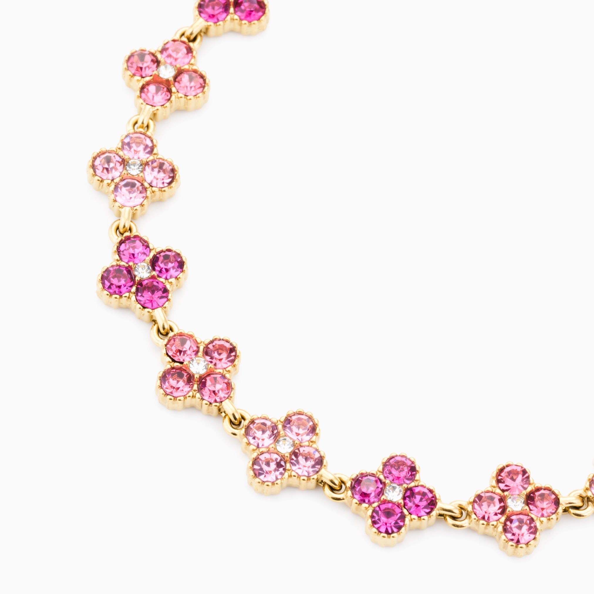 TOTAL GLAM BRACELET PINK best gold plated tarnish and water resistant piece by Irish Jewellery brand - Lynott Jewellery
