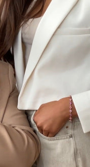 TOTAL GLAM BRACELET PINK best gold plated tarnish and water resistant piece by Irish Jewellery brand - Lynott Jewellery