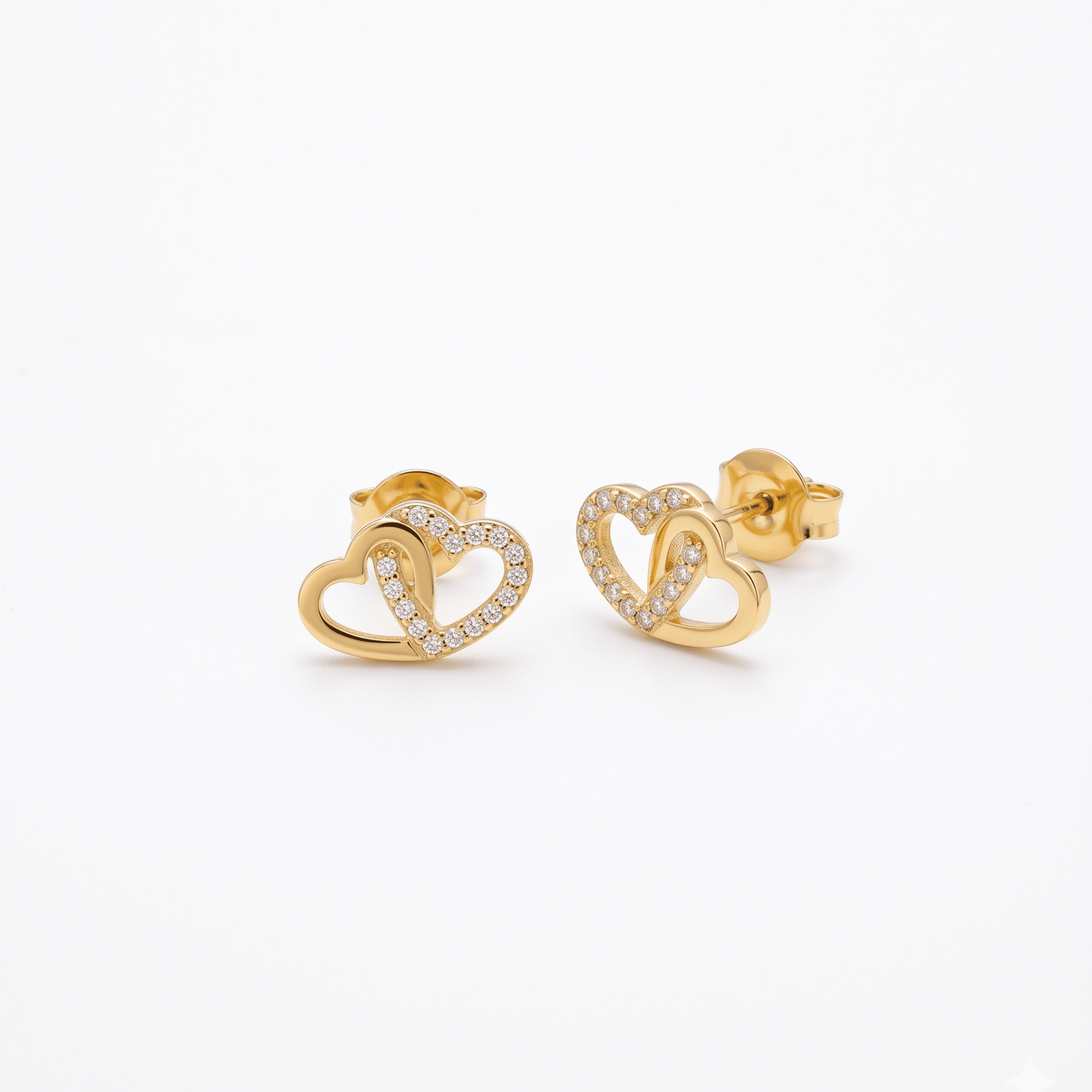 INFINITY HEART STUD EARRING best gold plated tarnish and water resistant piece by Irish Jewellery brand - Lynott Jewellery