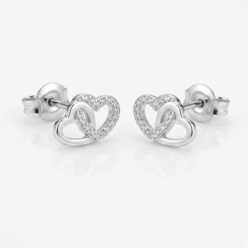 INFINITY HEART STUD EARRING best gold plated tarnish and water resistant piece by Irish Jewellery brand - Lynott Jewellery