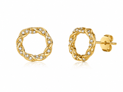 SHIMMERING INTERLINKING CIRCLE STUD EARRING best gold plated tarnish and water resistant piece by Irish Jewellery brand - Lynott Jewellery