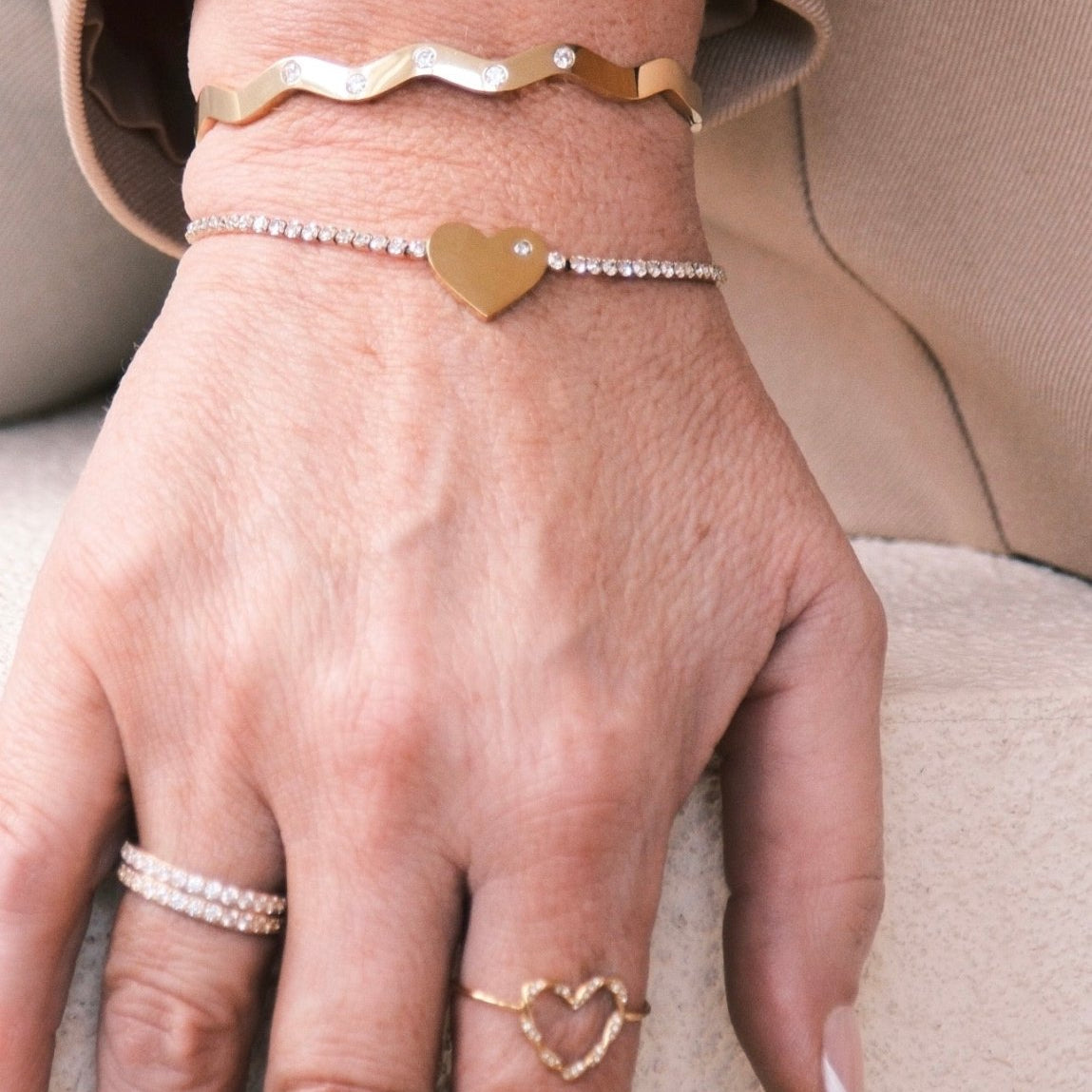 BIG SIS & LITTLE SIS LOVE RING best gold plated tarnish and water resistant piece by Irish Jewellery brand - Lynott Jewellery