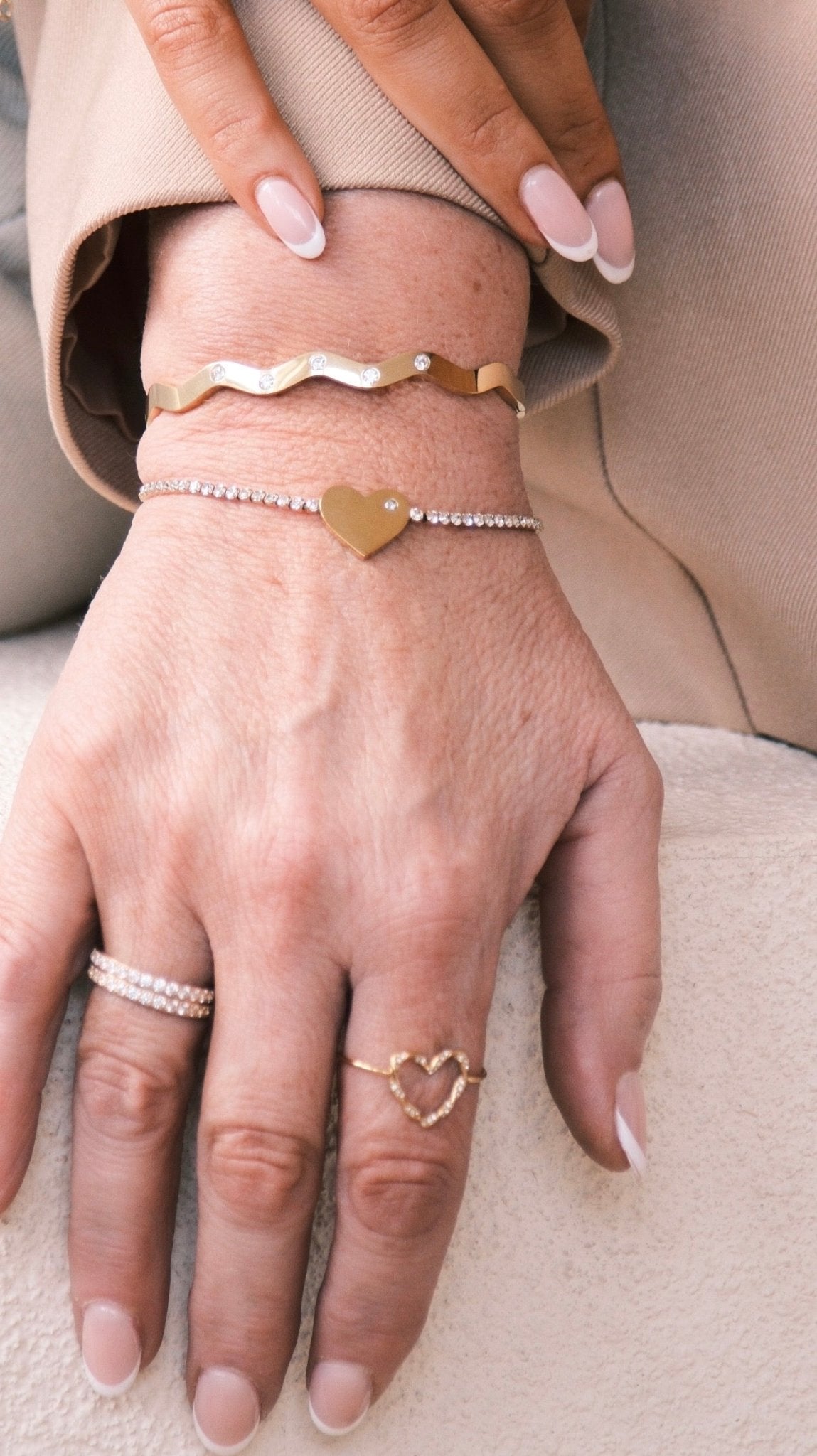 BIG SIS & LITTLE SIS LOVE RING best gold plated tarnish and water resistant piece by Irish Jewellery brand - Lynott Jewellery