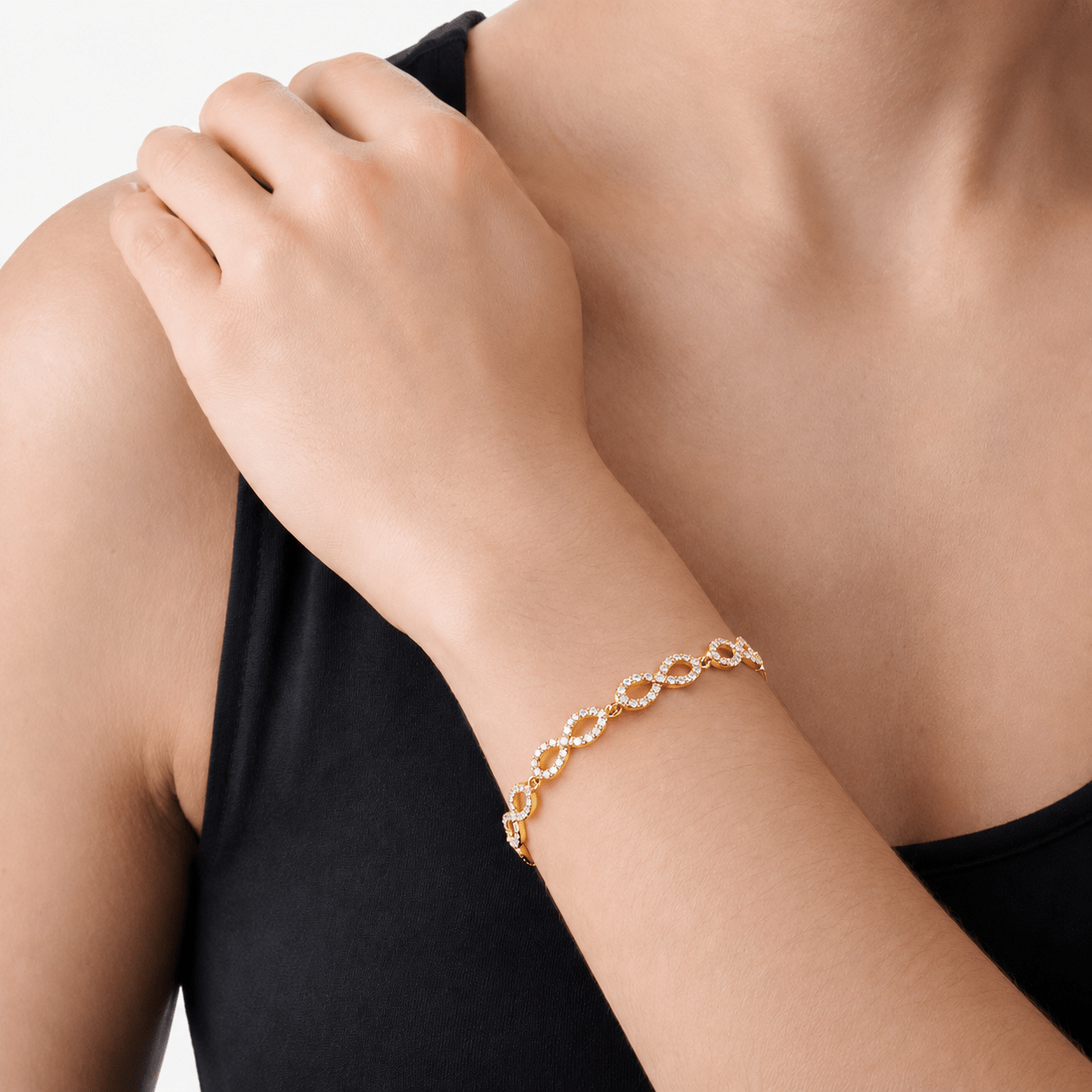 FOREVER INFINITY BRACELET best gold plated tarnish and water resistant piece by Irish Jewellery brand - Lynott Jewellery