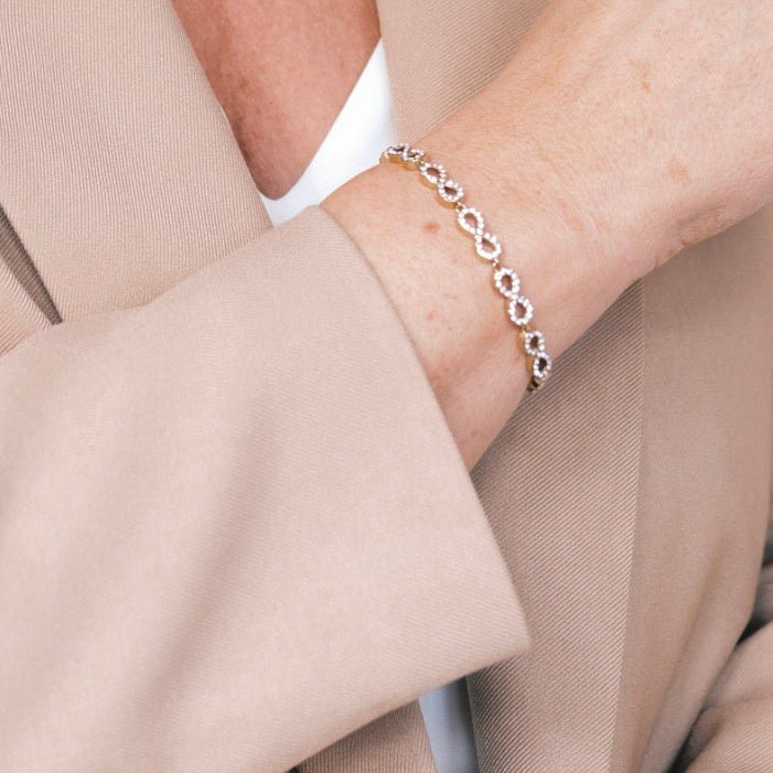 FOREVER INFINITY BRACELET best gold plated tarnish and water resistant piece by Irish Jewellery brand - Lynott Jewellery