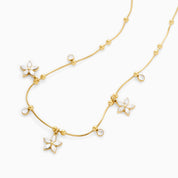 FLOWER AND DOT NECKLACE best gold plated tarnish and water resistant piece by Irish Jewellery brand - Lynott Jewellery