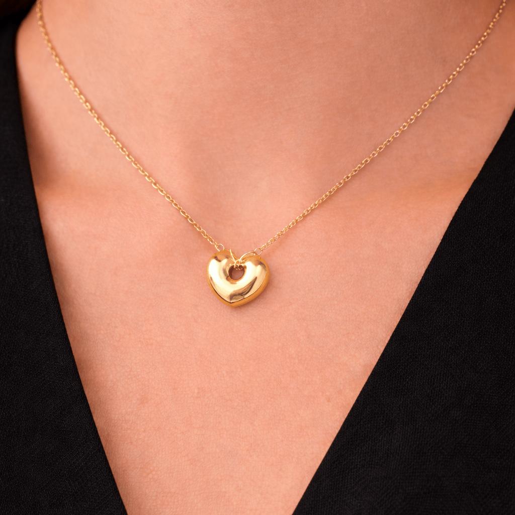BUBBLE HEART NECKLACE best gold plated tarnish and water resistant piece by Irish Jewellery brand - Lynott Jewellery