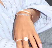 HALF N HALF DAINTY BRACELET best gold plated tarnish and water resistant piece by Irish Jewellery brand - Lynott Jewellery