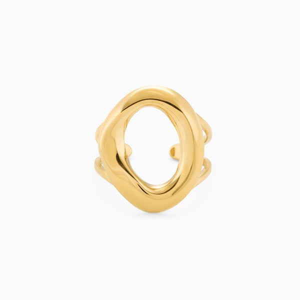 CIRCLE CHUNKY ADJUSTABLE RING best gold plated tarnish and water resistant piece by Irish Jewellery brand - Lynott Jewellery