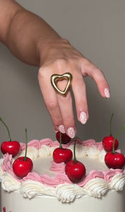 HEART CHUNKY ADJUSTABLE RING best gold plated tarnish and water resistant piece by Irish Jewellery brand - Lynott Jewellery