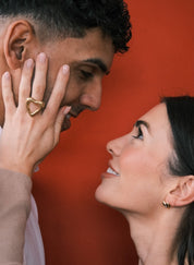 HEART CHUNKY ADJUSTABLE RING best gold plated tarnish and water resistant piece by Irish Jewellery brand - Lynott Jewellery