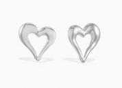 HEART CHUNKY STUD EARRINGS best gold plated tarnish and water resistant piece by Irish Jewellery brand - Lynott Jewellery