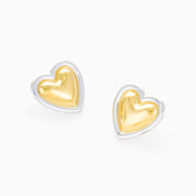MIX METAL VINTAGE HEART CHUNKY EARRING best gold plated tarnish and water resistant piece by Irish Jewellery brand - Lynott Jewellery