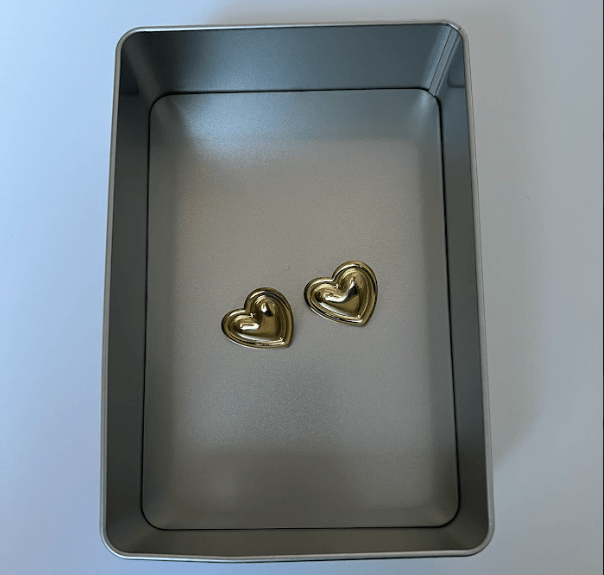 VINTAGE HEART CHUNKY EARRING best gold plated tarnish and water resistant piece by Irish Jewellery brand - Lynott Jewellery