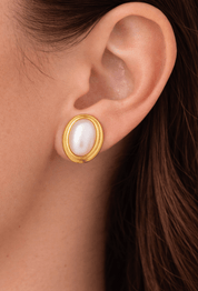 MOONSTONE VINTAGE EARRING best gold plated tarnish and water resistant piece by Irish Jewellery brand - Lynott Jewellery
