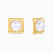 POP OF MOONSTONE VINTAGE SQUARE EARRING best gold plated tarnish and water resistant piece by Irish Jewellery brand - Lynott Jewellery