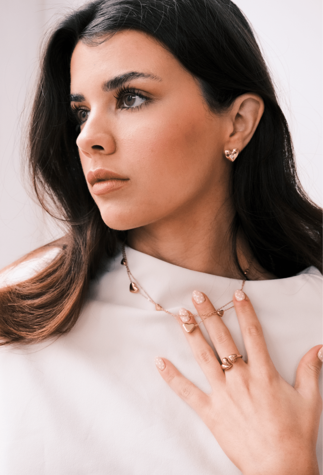 DOTTED HEART STUDS best gold plated tarnish and water resistant piece by Irish Jewellery brand - Lynott Jewellery