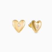 DOTTED HEART STUDS best gold plated tarnish and water resistant piece by Irish Jewellery brand - Lynott Jewellery