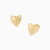 DOTTED HEART STUDS best gold plated tarnish and water resistant piece by Irish Jewellery brand - Lynott Jewellery