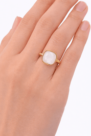 PASTEL BABY MOON ADJUSTABLE RING best gold plated tarnish and water resistant piece by Irish Jewellery brand - Lynott Jewellery