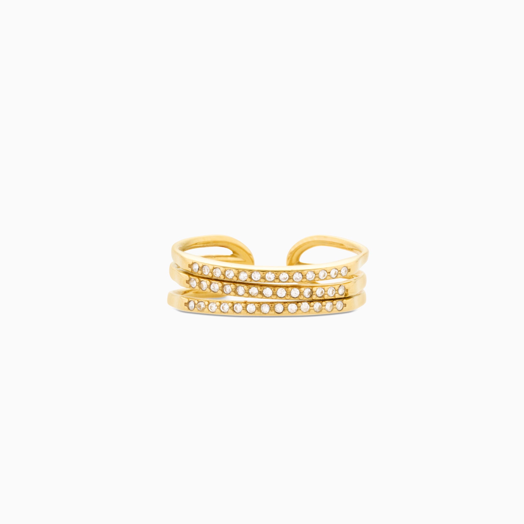 3 LAYER STACKER ADJUSTABLE RING best gold plated tarnish and water resistant piece by Irish Jewellery brand - Lynott Jewellery