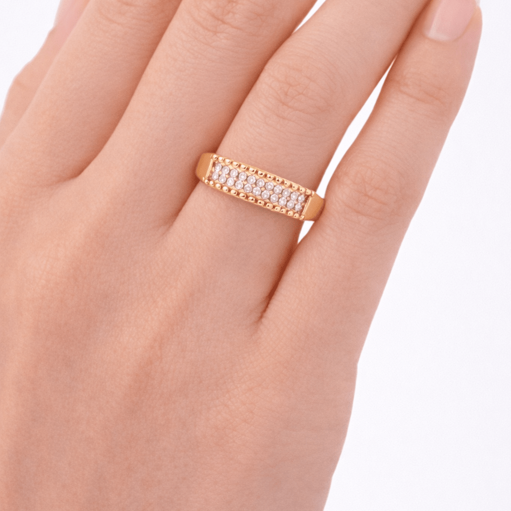 SPARKLE BLOCK ADJUSTABLE RING best gold plated tarnish and water resistant piece by Irish Jewellery brand - Lynott Jewellery