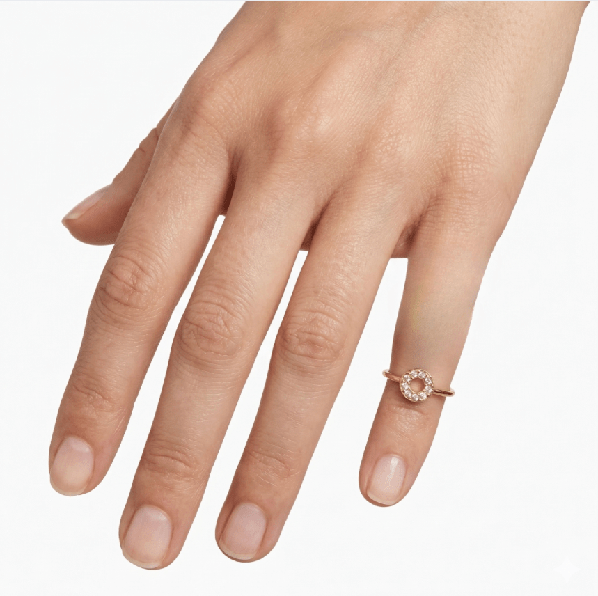 CIRCLE PINKY DELICATE RING best gold plated tarnish and water resistant piece by Irish Jewellery brand - Lynott Jewellery