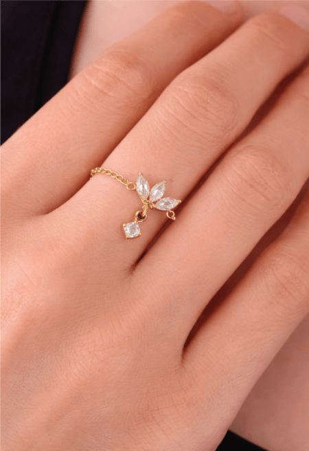 Pop Pinky Ring best gold plated tarnish and water resistant piece by Irish Jewellery brand - Lynott Jewellery