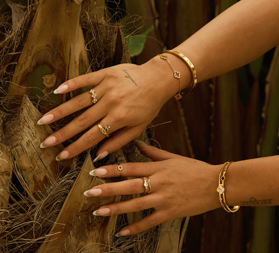 POP OF PINKY CHARM RING best gold plated tarnish and water resistant piece by Irish Jewellery brand - Lynott Jewellery
