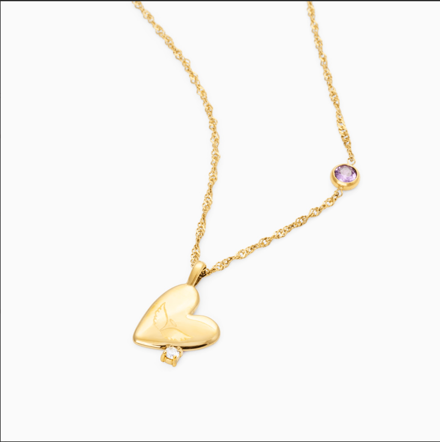 RACHEL GORRY YOUR KEEPSAKE BIRTHSTONE ENGRAVEABLE NECKLACE best gold plated tarnish and water resistant piece by Irish Jewellery brand - Lynott Jewellery