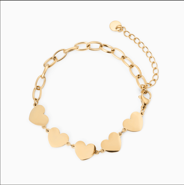 RACHEL GORRY TRUE HEART ENGRAVABLE BRACELET best gold plated tarnish and water resistant piece by Irish Jewellery brand - Lynott Jewellery