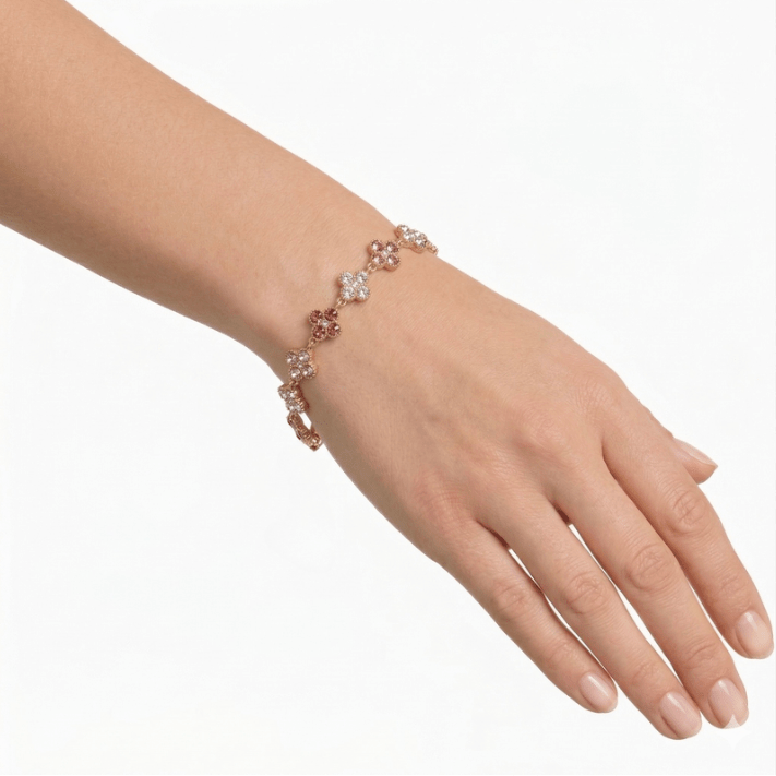 TOTAL GLAM CRYSTAL PINK BRACELET best gold plated tarnish and water resistant piece by Irish Jewellery brand - Lynott Jewellery