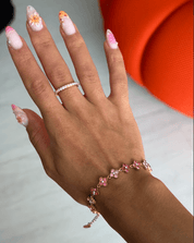 TOTAL GLAM CRYSTAL PINK BRACELET best gold plated tarnish and water resistant piece by Irish Jewellery brand - Lynott Jewellery