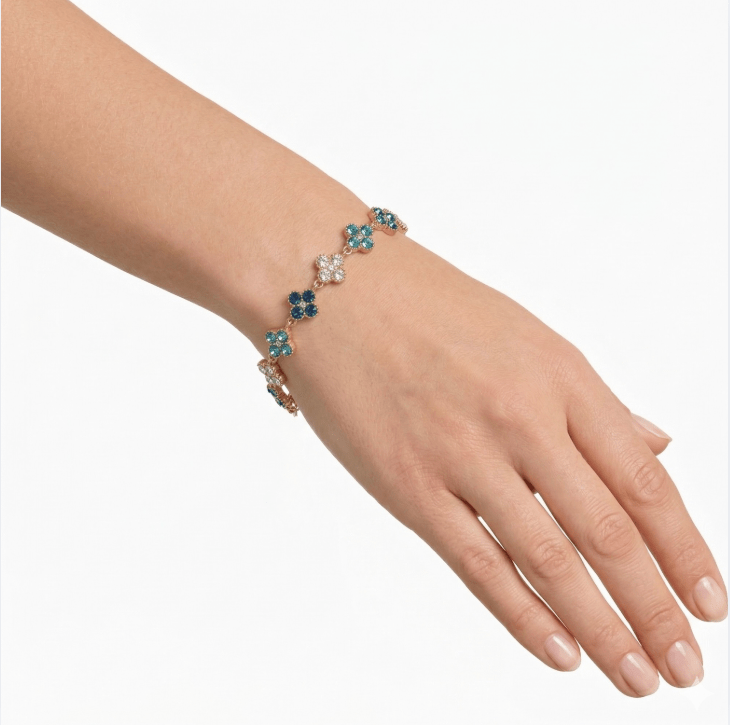TOTAL GLAM BLUE BRACELET best gold plated tarnish and water resistant piece by Irish Jewellery brand - Lynott Jewellery
