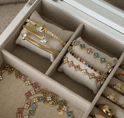 TOTAL GLAM BLUE BRACELET best gold plated tarnish and water resistant piece by Irish Jewellery brand - Lynott Jewellery