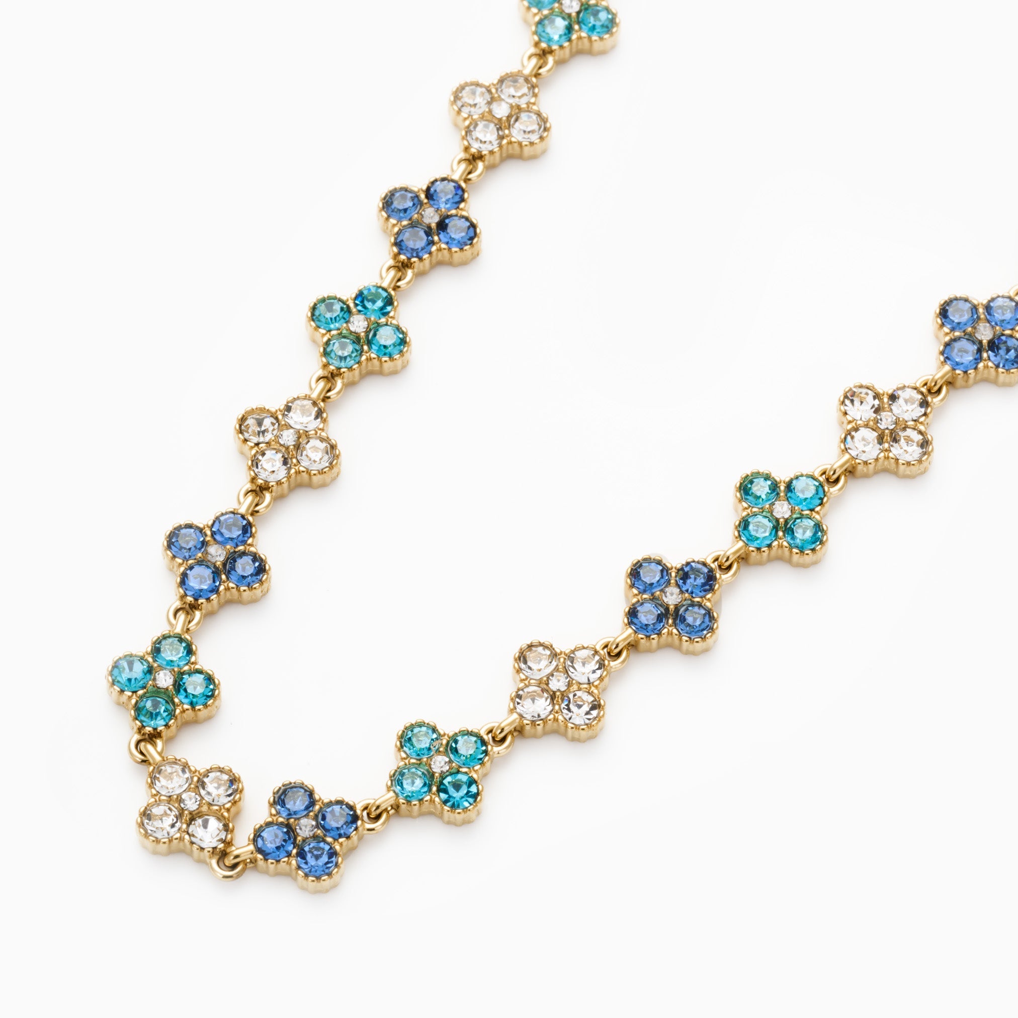 TOTAL GLAM BLUE NECKLACE best gold plated tarnish and water resistant piece by Irish Jewellery brand - Lynott Jewellery