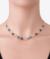 TOTAL GLAM BLUE NECKLACE best gold plated tarnish and water resistant piece by Irish Jewellery brand - Lynott Jewellery