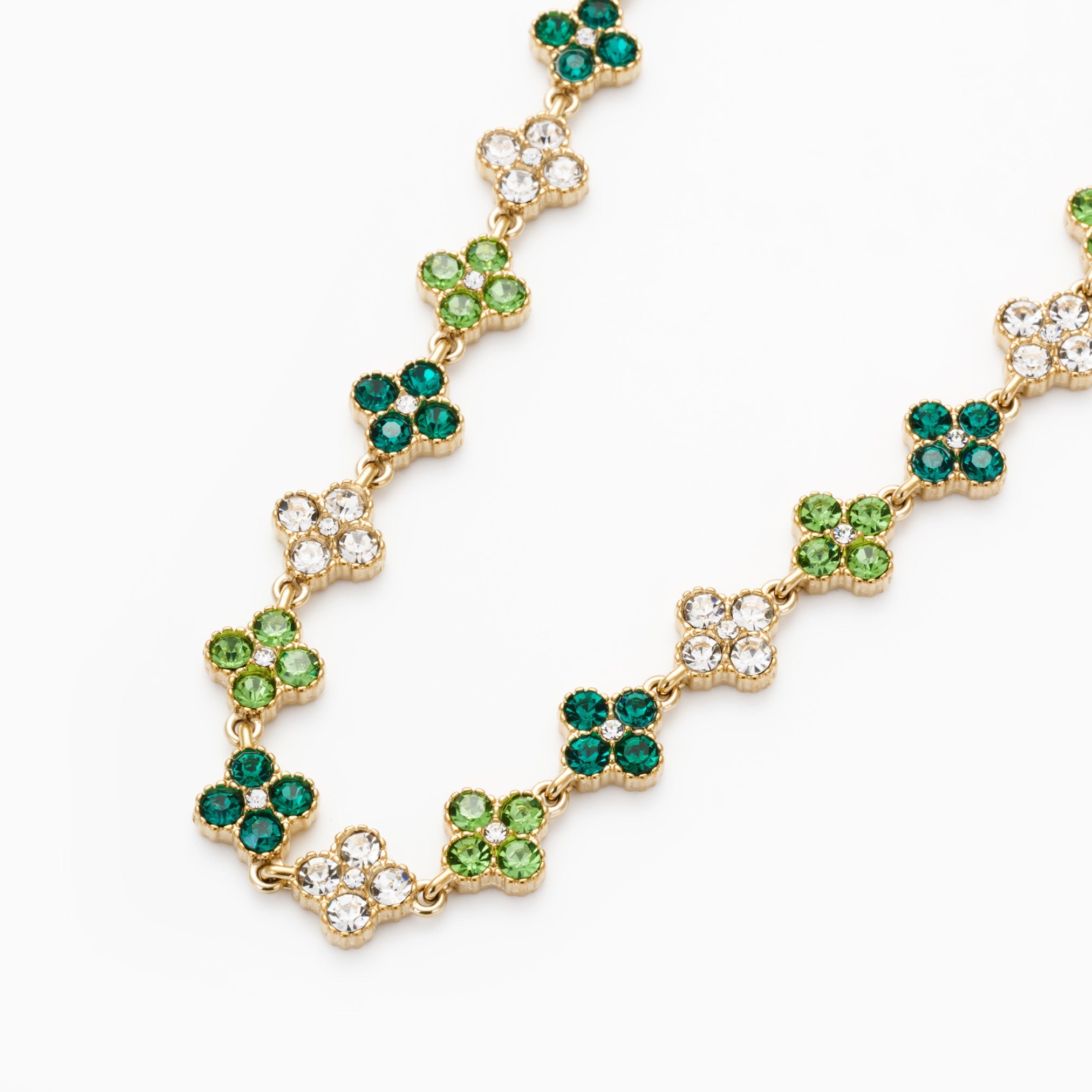 TOTAL GLAM LIGHT GREEN NECKLACE best gold plated tarnish and water resistant piece by Irish Jewellery brand - Lynott Jewellery