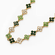 TOTAL GLAM DARK GREEN NECKLACE best gold plated tarnish and water resistant piece by Irish Jewellery brand - Lynott Jewellery