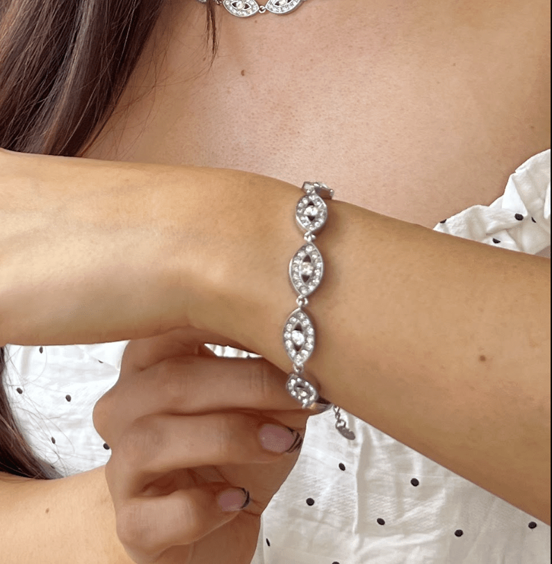 RHODES EVIL EYE BRACELET best gold plated tarnish and water resistant piece by Irish Jewellery brand - Lynott Jewellery