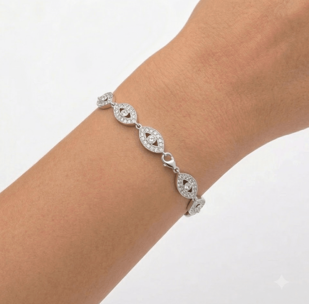 RHODES EVIL EYE BRACELET best gold plated tarnish and water resistant piece by Irish Jewellery brand - Lynott Jewellery