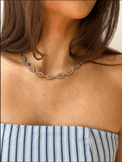RHODES EVIL EYE NECKLACE best gold plated tarnish and water resistant piece by Irish Jewellery brand - Lynott Jewellery