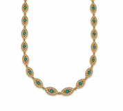 RHODES EVIL EYE NECKLACE best gold plated tarnish and water resistant piece by Irish Jewellery brand - Lynott Jewellery